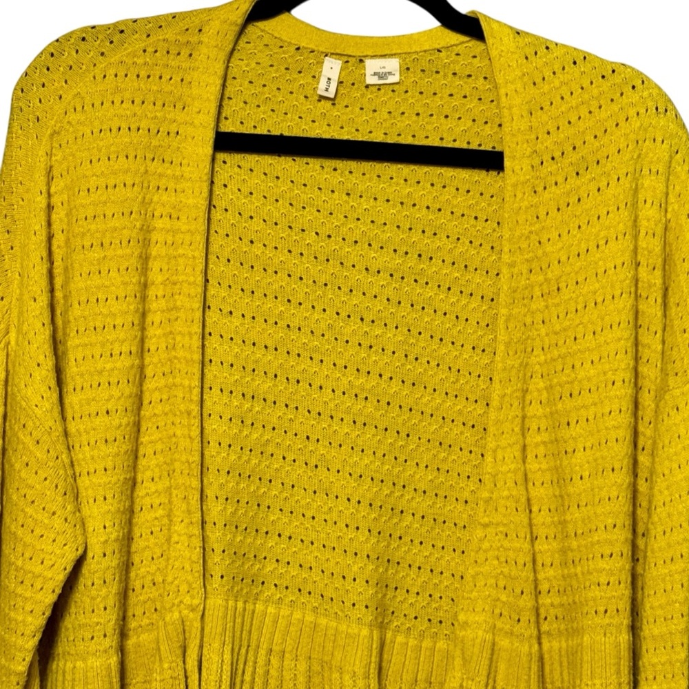 Anthropologie Bright Yellow Knit Cardigan - Picture 3 of 11